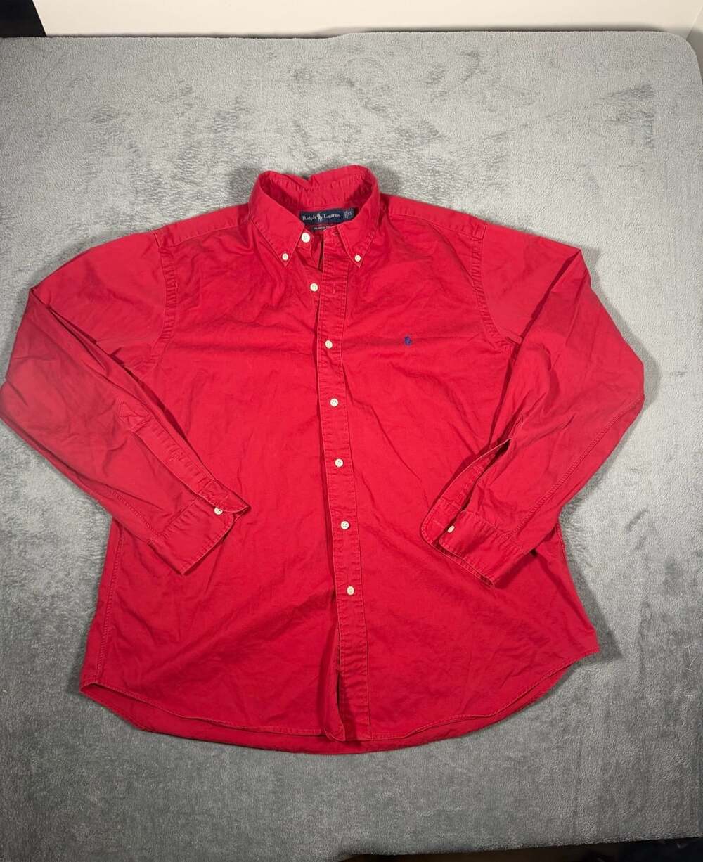 Ralph Lauren Button-Down Shirt XL Red Classic Fit Long Sleeve
